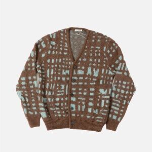 Knickerbocker Alpaca Brushstroke Cardigan Mint and Brown